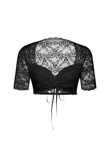 IIBOOYYE Damen Bayerisches Oktoberfest Trachten Dirndl Kurzarm Spitze Bluse Klassisch Tops Weiß XXL von IIBOOYYE