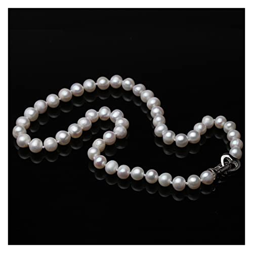 IINKUEYK Mode-Accessoires Echte natürliche Süßwasser-Perlenkette in der Nähe von runden Frauen, klassische weiße 925-Silber-Perlenkette erfüllen (Color : 10-11mm, Size : 40cm) von IINKUEYK