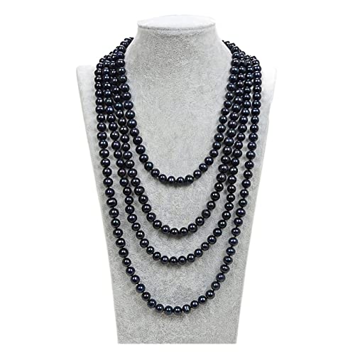 IINKUEYK Mode-Accessoires Schmuck Natürliche Perle 100 Zoll 10 mm + schwarze lange Perlenkette for Frauen erfüllen von IINKUEYK