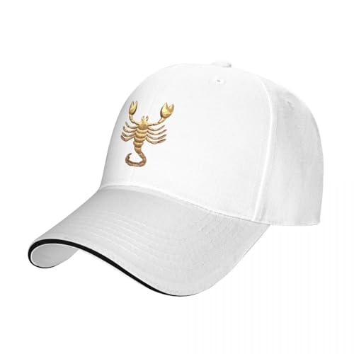 Basecap Premium Gold Scorpion 3D Baseball Cap schwarz Fashion Beach Big Size Hut Damenhüte 2024 Herren von IIOGRAAW