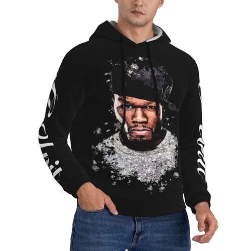 IJHRSFDST 50 Rapper Cent Herren Kapuzenpullover Classic Rap Music Pullover Kapuzenpullover für Hip Hop Fans Casual Streetwear, In 1, M von IJHRSFDST