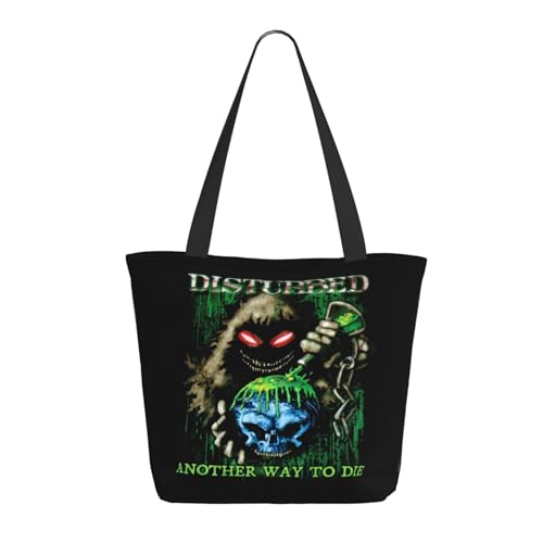 IJHRSFDST Heavy Metal Band Damen Tote Bag - Rock Band Canvas Einkaufstasche - Metal Music Merch - Wiederverwendbare umweltfreundliche Tragetasche für Fans - Konzertgeschenk, Dist-17, Einheitsgröße von IJHRSFDST