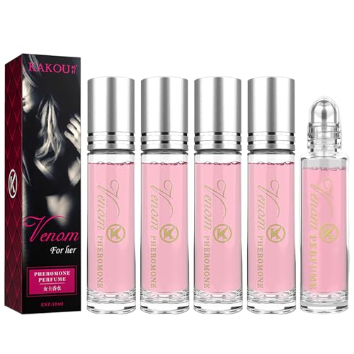 5PCS Pheromone Parfum Woman Roller Ball Feromone Parfüm für Frauen Pheromone Perfume Venom Parfüm Pheromon Pheromone Oil Women Attract Him Men Parfüm Öl Frauen Pheromon-Parfüm von IJHYGD