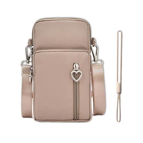 IJHYGD Handytasche Zum Umhängen Handytasche Mädchen Handytasche Zum Umhängen Damen Handyumhängetaschen Damen Handytasche Zum Umhängen Handytasche(Helles Khaki mit Schlüsselband) von IJHYGD