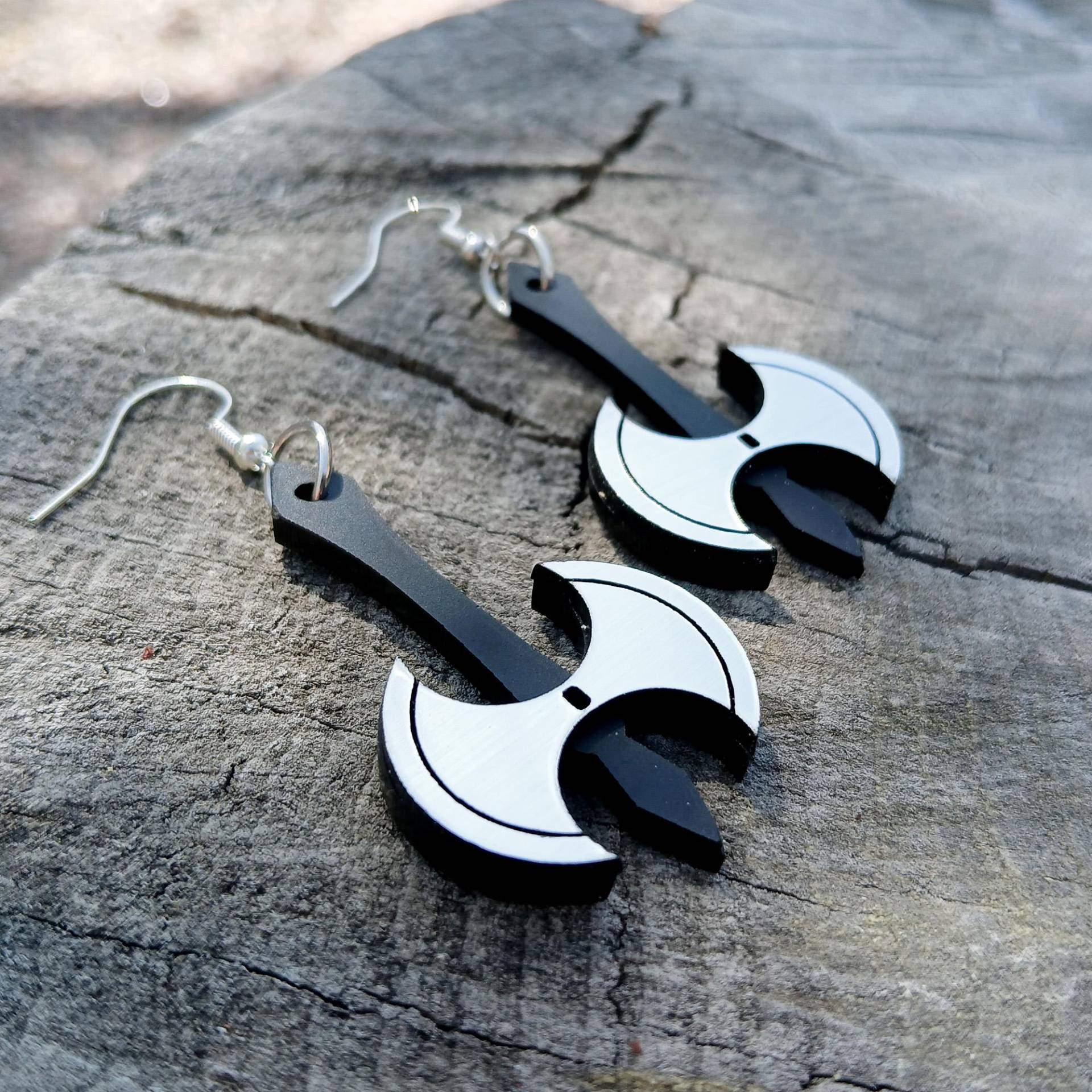 Doppelklinge Mittelalterliche Wikinger Streitaxt Ohrringe, Ren Faire Henker Kostüm Schmuck Doppelklinge Mittelalterliche Wikinger Streitaxt Ohrringe, Ren Faire Henker Kostüm Schmuck von IJSY