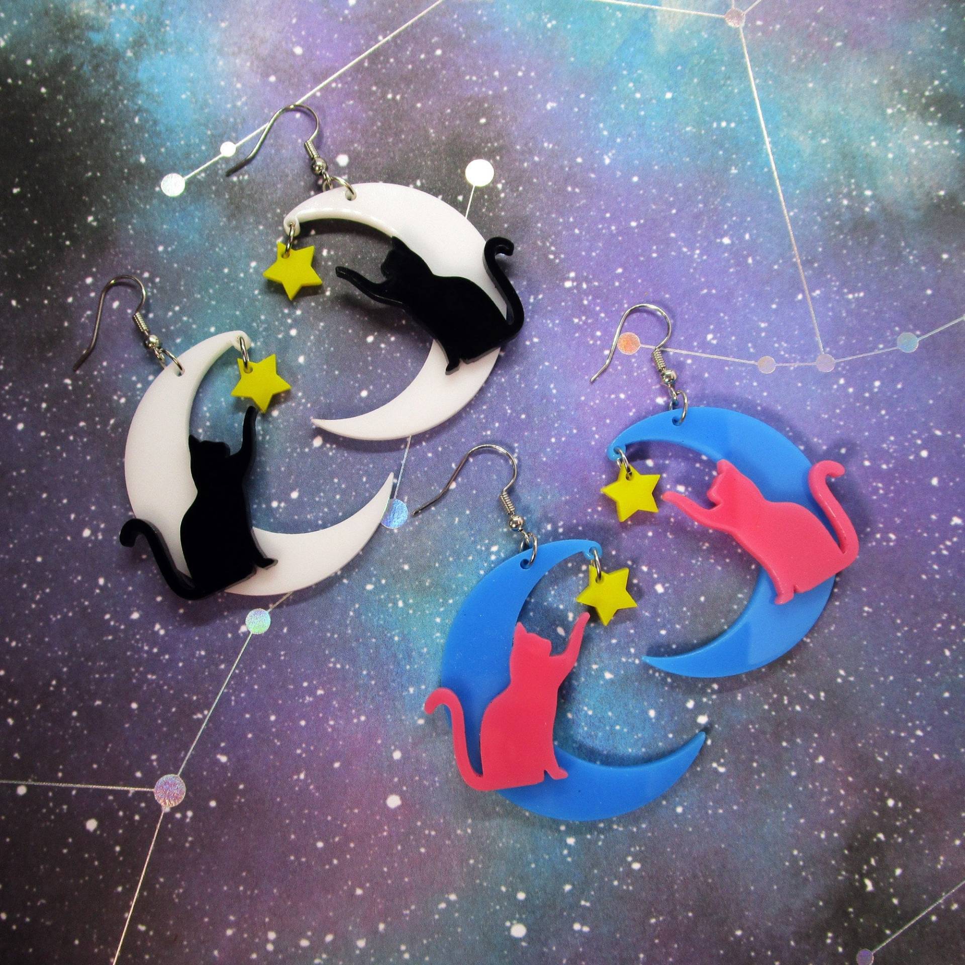 Halbmond Katze Baumeln Ohrringe, Farbe Auswahl, Große Mond Acryl Statement Hypoallergenes Decora Schmuck Halbmond Katze Baumeln Ohrringe, Farbe Auswahl, Große Mond Acryl Statement Hypoallergenes Decora Schmuck von IJSY