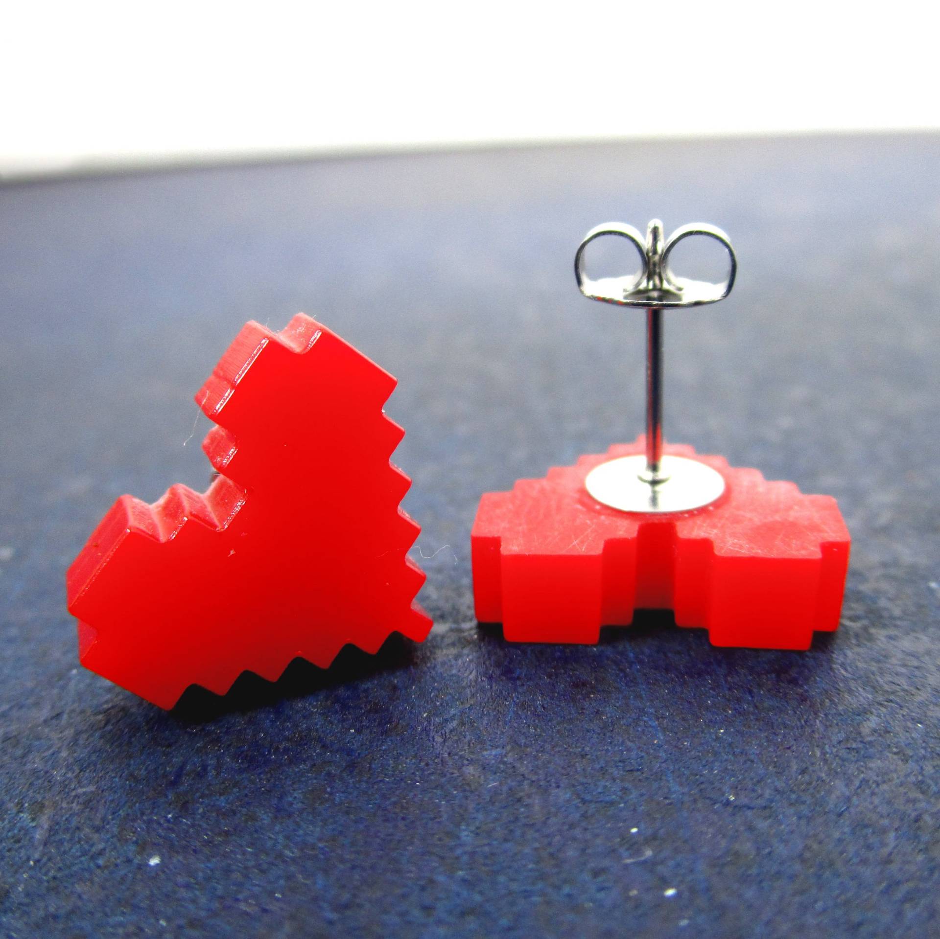 Klumpige Rote 8 Bit Pixel Leben Herz Videospiel Ohrstecker, Rotes Gamer Unisex Valentinstag Geschenk Schmuck Klumpige Rote 8 Bit Pixel Leben Herz Videospiel Ohrstecker, Rotes Gamer Unisex Valentinstag Geschenk Schmuck von IJSY