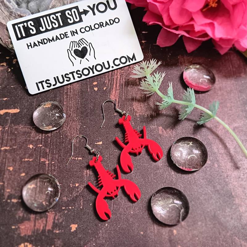 Lustige Rote Hummer Baumeln Ohrringe, Sommer Meer Leben Ozean Krebs, Strand Seite Freunde Schmuck Lustige Rote Hummer Baumeln Ohrringe, Sommer Meer Leben Ozean Krebs, Strand Seite Freunde Schmuck von IJSY