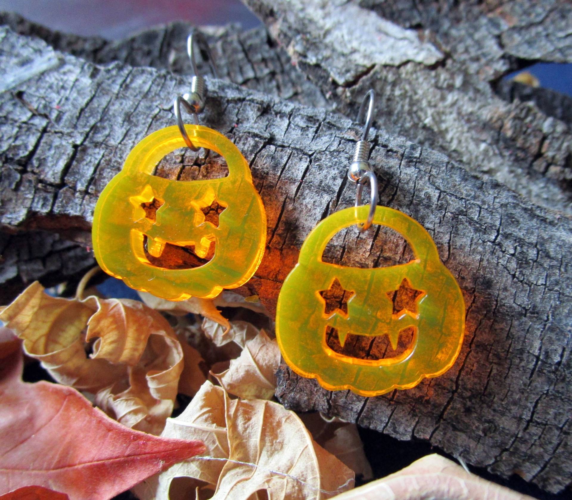 Niedliche Jack O'lantern Ohrringe, Halloween Kawaii Orange Kürbis Statement Jackolantern Niedliche Jack O'lantern Ohrringe, Halloween Kawaii Orange Kürbis Statement Jackolantern von IJSY