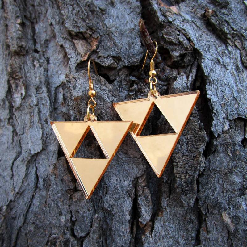 Prinzessin Hilda's Triforce Ohrringe Zelda Cosplay, Reverse Upside Down Triforce, Gold Acrylic Big Dangle Hypoallergen Oder Clip-Ons Prinzessin Hilda's Triforce Ohrringe Zelda Cosplay, Reverse Upside Down Triforce, Gold Acrylic Big Dangle Hypoallergen Oder Clip-Ons von IJSY
