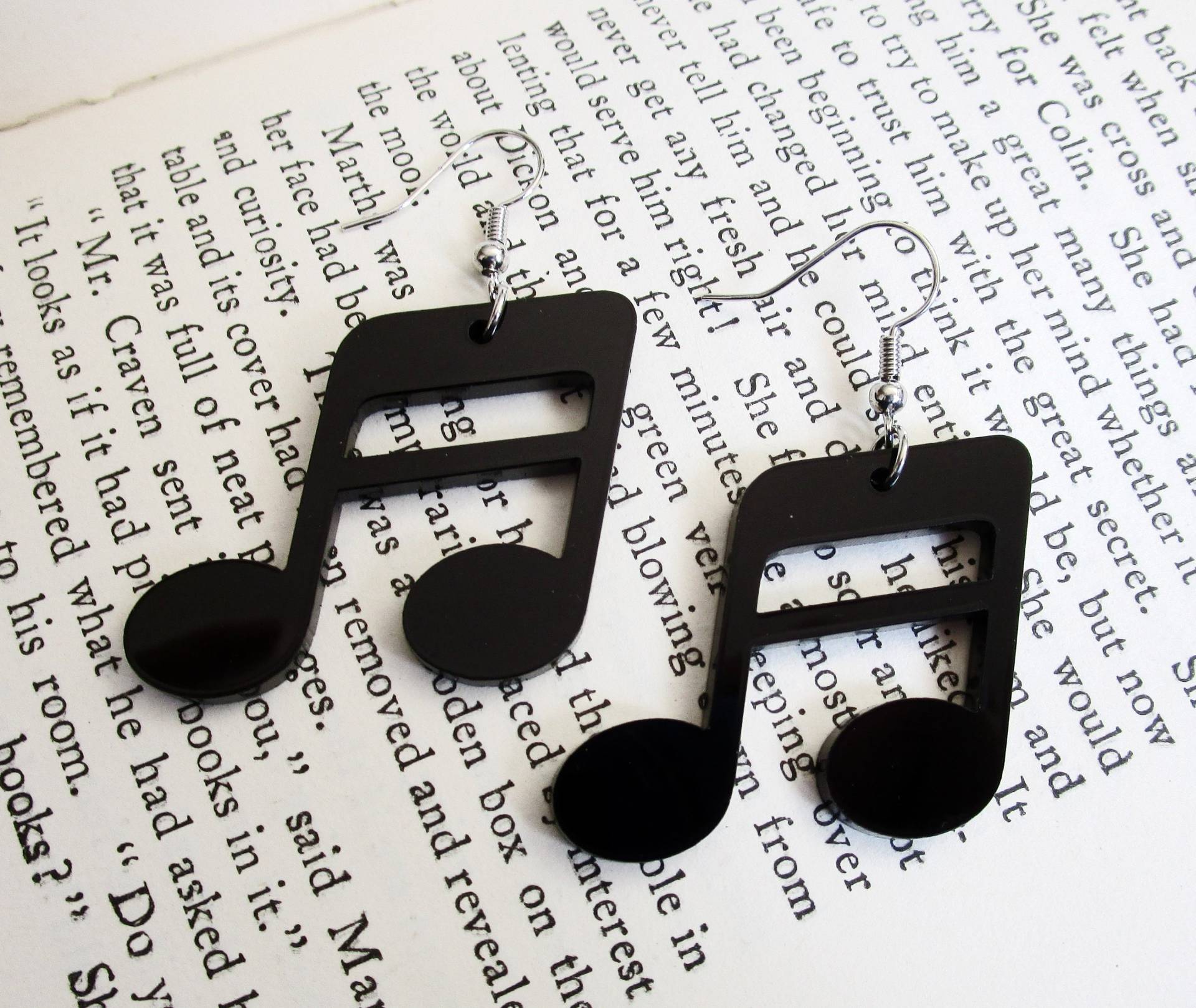 Schwarze Musiknote Baumeln Ohrringe, Musiknoten Sechzehntelnote Semiquaver, Geschenk Für Orchester Band Konzertmusiker Dirigent Schmuck Schwarze Musiknote Baumeln Ohrringe, Musiknoten Sechzehntelnote Semiquaver, Geschenk Für Orchester Band Konzertmusiker Dirigent Schmuck von IJSY