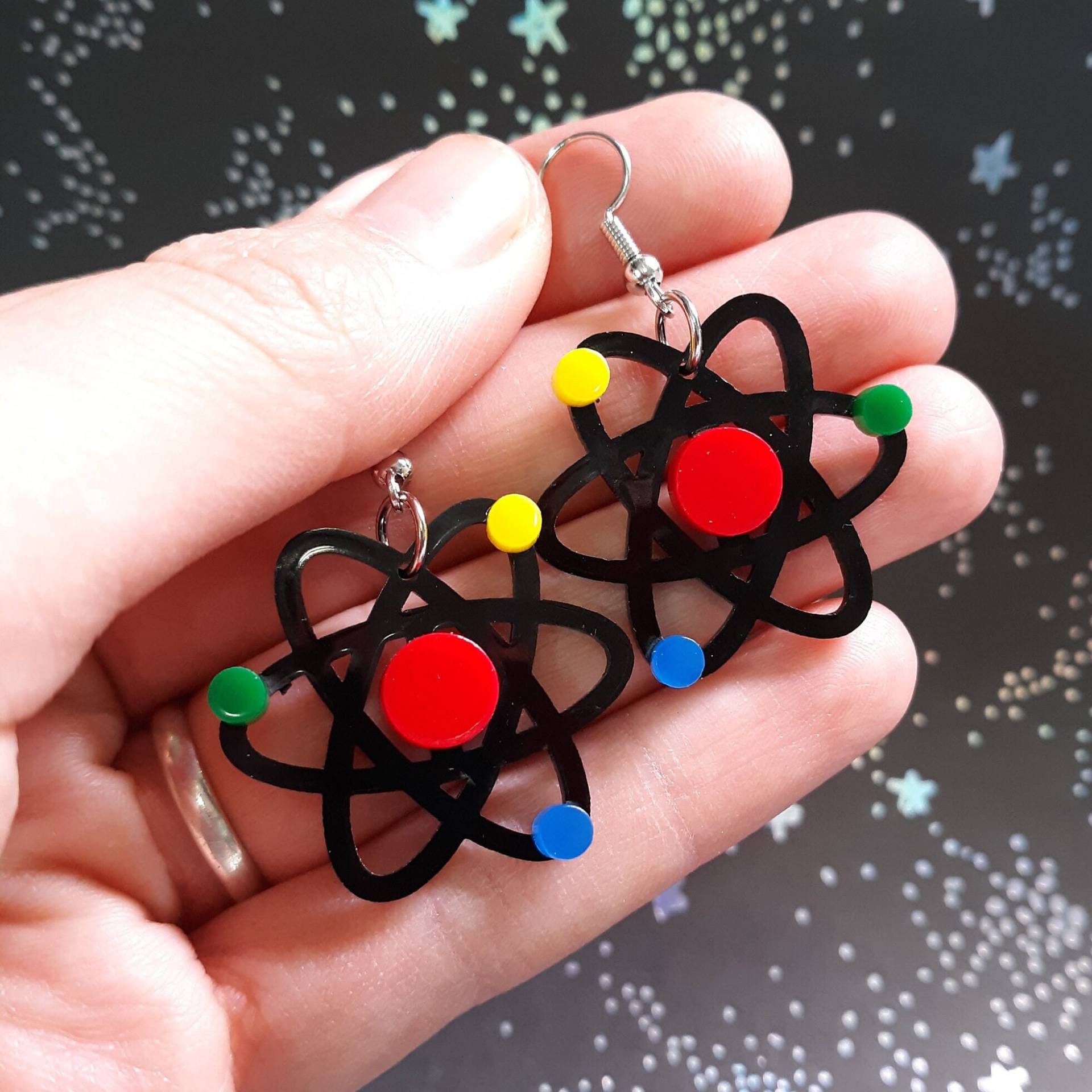 Wissenschaftliches Atom Nerdy Statement Baumeln Ohrringe, Periodic Atomic Science Lehrer Chemie Stem Schmuck von IJSY