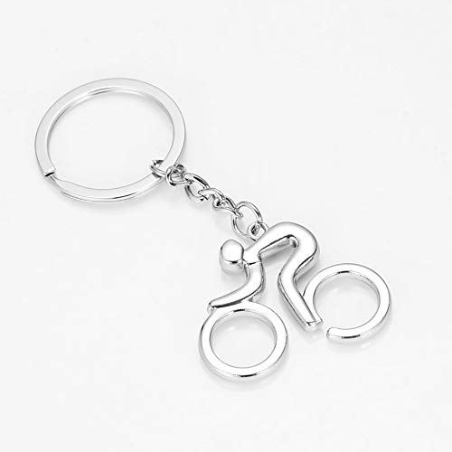 IKAAR Schlüsselanhänger Sportlicher Mann Road Bicycle Figure Keychain aus Edelstahl von IKAAR