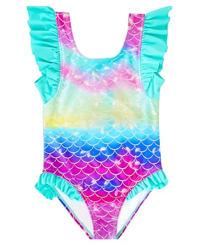 IKALI Mädchen Badekostüm, Meerjungfrau EIN Stück Badeanzüge, Kinder Schule Bademode 110/ 5Jahre von IKALI