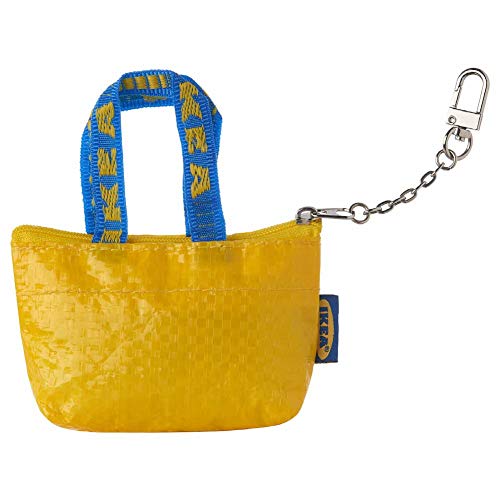 Ikea Knölig Frakta Mini Tasche Tüte Reißverschluß Gelb + Kette für Schlüsselbund von IKEA