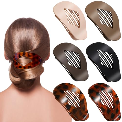 Haarspangen, flache Klauenklammer für Frauen, runde Haarspange für dickes und dünnes Haar, bequeme, gebogene flache Clips, Haarschmuck für Frauen und Mädchen von IKELY