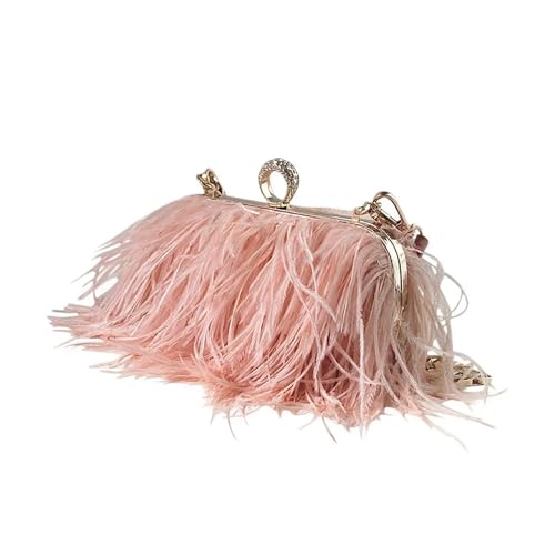 IKFGTJRE Feder Handtasche Abendtasche Damen Straußenfeder Clutch Handtasche Flauschig for Hochzeitstag Party(Pink) von IKFGTJRE