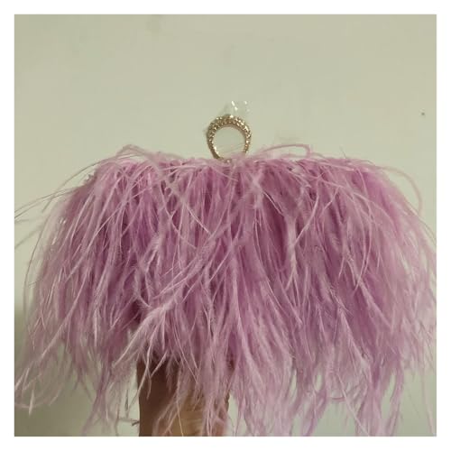 IKFGTJRE Feder Handtasche Abendtasche Damen Straußenfeder Clutch Handtasche Flauschig for Hochzeitstag Party(Purple) von IKFGTJRE