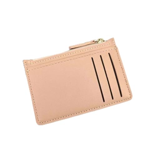 IKFGTJRE Kreditkartenetui Kartenetui mit Reißverschluss, Kunst-PVC-Leder, mehrere Steckplätze, freiliegender Münz-Organizer, Kartenetui for Männer und Frauen(Pink) von IKFGTJRE