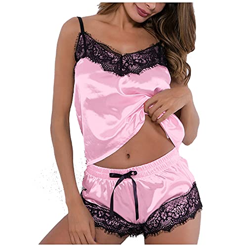 IKFIVQD Sexy Dessous Damen Charmant Cargo Attraktive Dehnen Gemütlich Boudoir Outfits Spitze Dessous Damen Set Nachtwäsche Shorts Schlafanzug von IKFIVQD