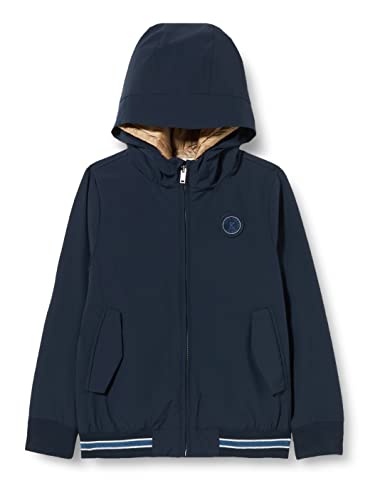 IKKS JUNIOR Jungen Déperlant Bleu Marine À Capuche Logo Brodé au DOS Xu41013.48 Blouson Cap, Marineblau, 6 Jahre von IKKS