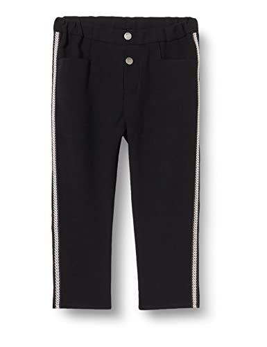 IKKS Baby-Jungen Pantalon fluide Noir Avec bandes Hose, Schwarz, 68 von IKKS