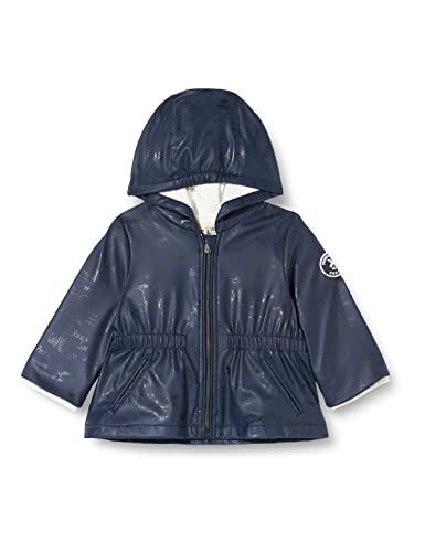 IKKS JUNIOR Baby-Jungen Ciré Bleu Marine Motif Toile de Jouy Mer À Patch Xu42000.48 Trenchcoat mit Kapuze, Marineblau, 68 von IKKS