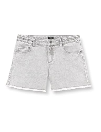 IKKS Jungen en Jean Gris Destroy et Tressage Pailletté Xu26042.94 Shorts, Hellgrau, 98 von IKKS