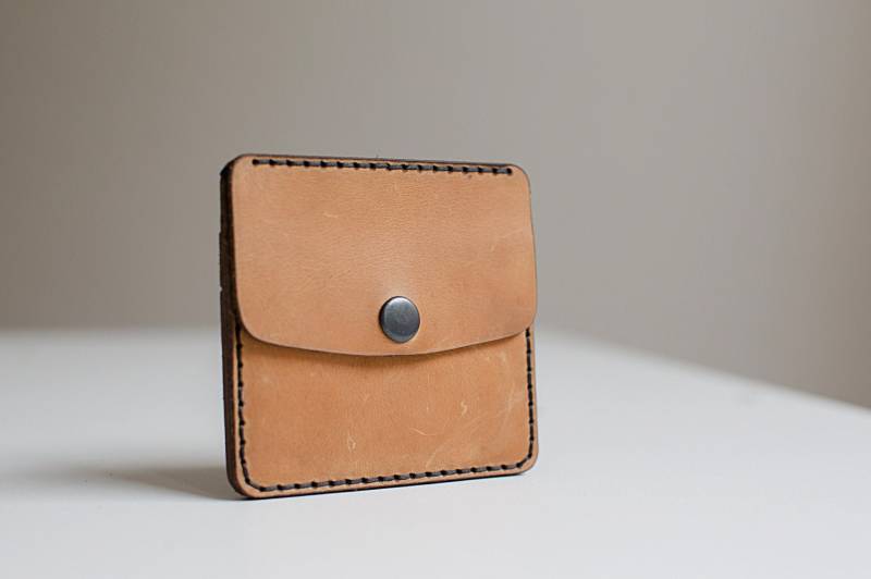 Leder Geldbörse Personalisierter Kompakter Kartenhalter von IKLeathershop