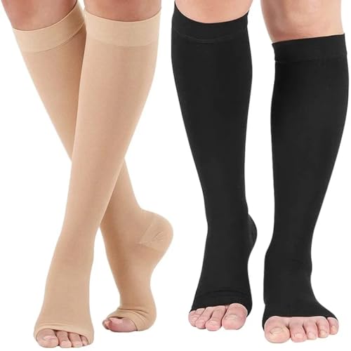 IKOPFLN 2 Paar Kompressionsstrümpfe Damen und Herren,compression socks,kompressionsstrümpfe sport,Kompressionssocken Stützstrümpfe (15-20 mmHg) von IKOPFLN