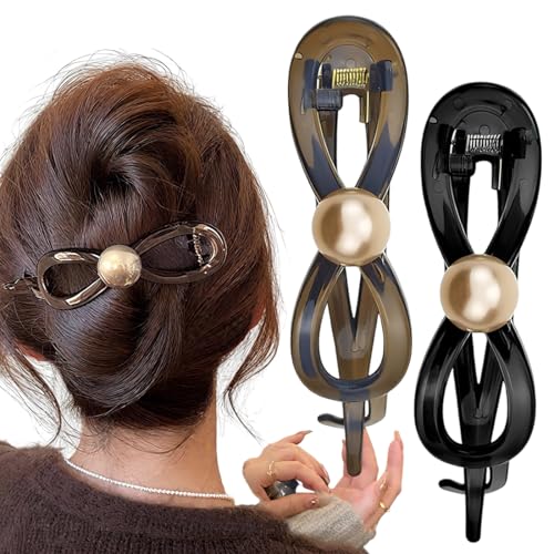 IKOPFLN 2 Stück flache Haarklammern für dickes Haar für Frauen, Haarklammern für dünnes Haar, Haarklammern in Entenschnabelform, matte Haarklammern, große Haarklammern von IKOPFLN