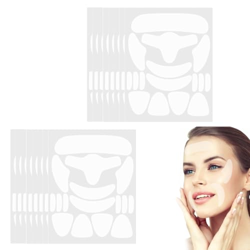 IKOPFLN 256 Stück Anti falten pflaster, Wrinkle patch, Gesichtsfalten Entferner Streifen für Gesicht Wiederverwendbare, Silikonpflaster Gegen Falten, Falten Tape Gesicht Straffung von IKOPFLN
