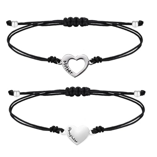IKOPFLN 2er-Pack Freundschaftsarmbänder, Damenarmbänder, handgewebte, verstellbare Armbänder für Freundinnen, Mütter, Väter, Paare von IKOPFLN