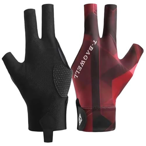 IKOPFLN 2pcs billard handschuh 3-Finger Pool Handschuhe rutschfeste, Gloves Wear-Resistant, Billiard Pool Cue Gloves Non Slip, Offene DREI Finger Pool Handschuhe Leicht für Männer und Frauen von IKOPFLN