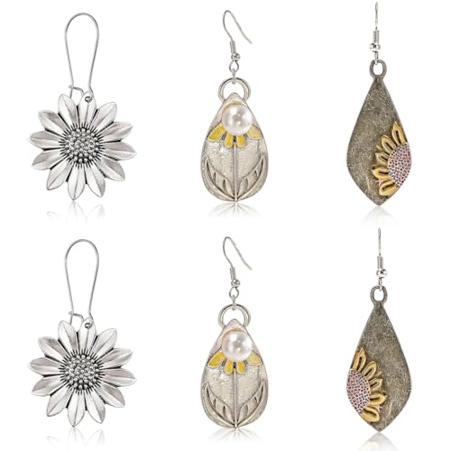 IKOPFLN 3 Paar Boho Stil Lange Baumeln Ohrringe Vintage Baumeln Ohrringe Ohrringe Hängend Ohrringe Set für Damen Mädchen - Stil C von IKOPFLN