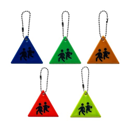 IKOPFLN 5Er Set Reflektoren Kinder Reflektoren Anhänger Dreieck Kinder Reflektor Anhänger Für Puppensitze Rucksack Handtasche Jacken Rollstuhl Gehen Laufen Mitgebsel von IKOPFLN