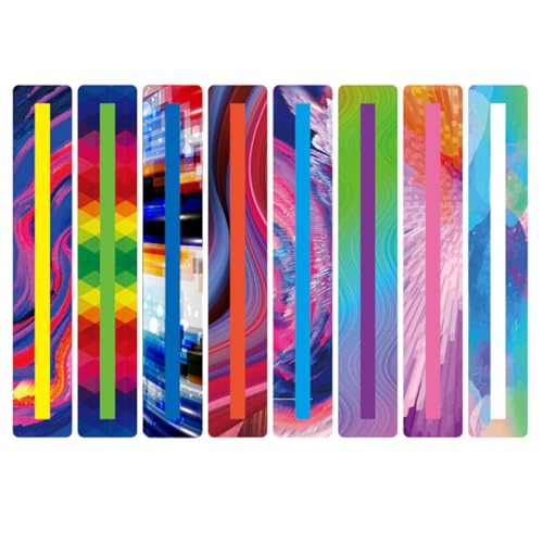 IKOPFLN 8 Stück leselineal lesehilfe kinder lesepfeil lesezeichen kinder dyslexia overlay ruler dyslexia overlays geführte lesestreifen kinder, geschenke schulanfang einschulung geschenk（C） von IKOPFLN