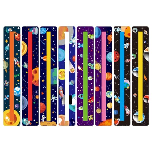 IKOPFLN 8 Stück leselineal lesehilfe kinder lesepfeil lesezeichen kinder dyslexia overlay ruler dyslexia overlays geführte lesestreifen kinder, geschenke schulanfang einschulung geschenk（D） von IKOPFLN