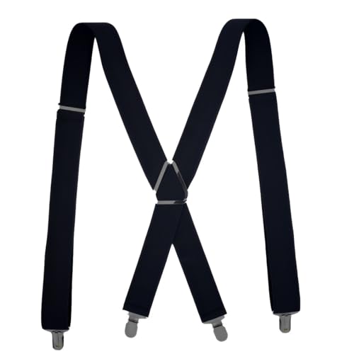 IKOPFLN Hosenträger für Herren Breit,Hosenträger für Herren - Ultrastarker Gummizug & 4 Extra Starke X-Clips - Verstellbare Länge bis zu 120cm von IKOPFLN