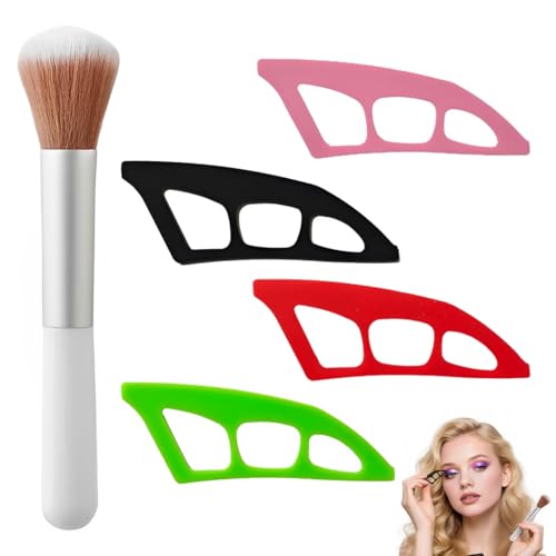 IKOPFLN Lidschatten schablone,5 Stück lidschatten-werkzeuge,lidschatten applikator,2025 Neue augenbrauen schablone,Augen-Make-up-Hilfe mit Make-up-Pinsel,eyeliner schablone für anfänger von IKOPFLN