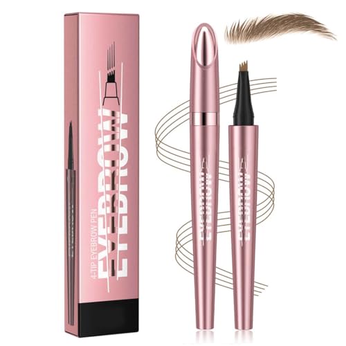 IKOPFLN Rotgold Augenbrauenstift Wasserfest, Microblading Augenbrauenstift Eye Brow Pencil mit 4 Gabelspitze Applikator, Eyebrow Pencil Erzeugt Mühelos Natürlich Aussehende Brauen (A) von IKOPFLN