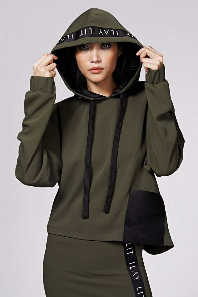 ILAY Lit Hoodie Dawn Hoodie Olive (Rock dazu verfügbar) mit Aufsatztasche von ILAY Lit