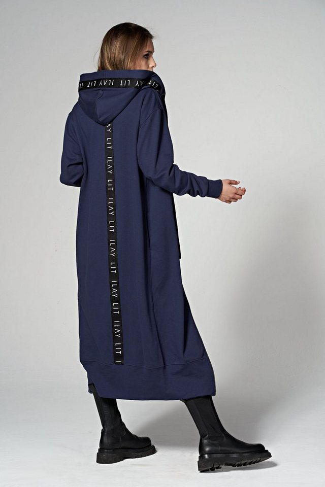 ILAY Lit Kapuzennickijacke Langer Sweatmantel mit Kapuze, Blau Mit Kapuze von ILAY Lit