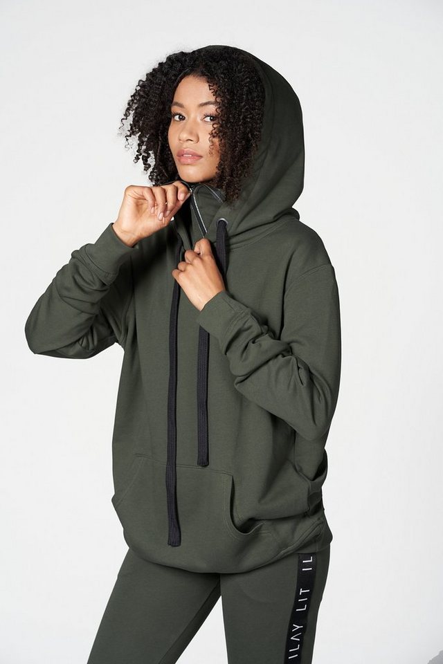 ILAY Lit Kapuzensweatshirt Double Cap Hoodie, Olive von ILAY Lit