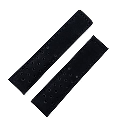 ILAZI 20 mm, 22 mm, 24 mm, echtes mattiertes Lederarmband für Heuer Carrera Aquaracer Monaco F1 Uhrenarmband, Schnalle, 24 mm, Achat von ILAZI