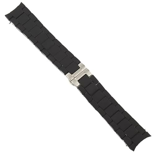 ILAZI Classic 20 23 mm Silikon-Armband aus massivem Edelstahl für Armani AR5858 5943 5941 5867 5981 Faltschließe, 20 mm von ILAZI
