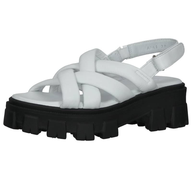 ILC Damen Sandalette Riemchen-Sandalen mit derber Sohle Echtleder C45-8541-02 Weiß von ILC