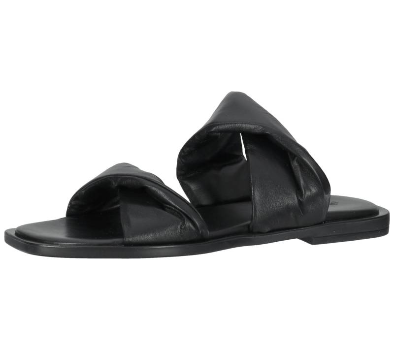 ILC Liberika Damen Pantolette Echtleder-Sandale mit verdrehtem Riemen Sommer-Schuhe C45-3720-01 Schwarz von ILC