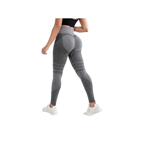Cellulu Anti-Cellulite Cellular Leggings Damen High Waist – Straffende Kompressionshose mit 3D-Shaping für Yoga & Sport (Grau,M) von ILESTDG