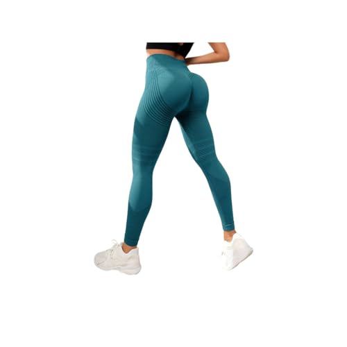Cellulu Anti-Cellulite Cellular Leggings Damen High Waist – Straffende Kompressionshose mit 3D-Shaping für Yoga & Sport (Grün,L) von ILESTDG